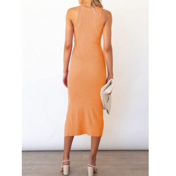 Sleeveless Cut Out Knit Bodycon Midi Dress - Picture 3 of 3